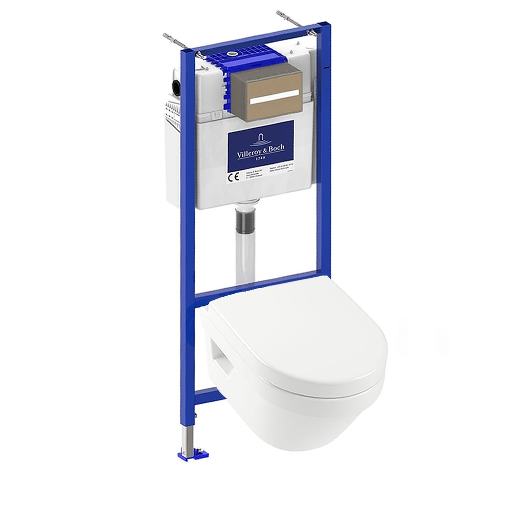 Cutout image of Villeroy & Boch Architectura Compact Wall-Hung WC & Cistern Frame Set